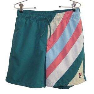 Fila Swim Trunks Teal Green Pockets M